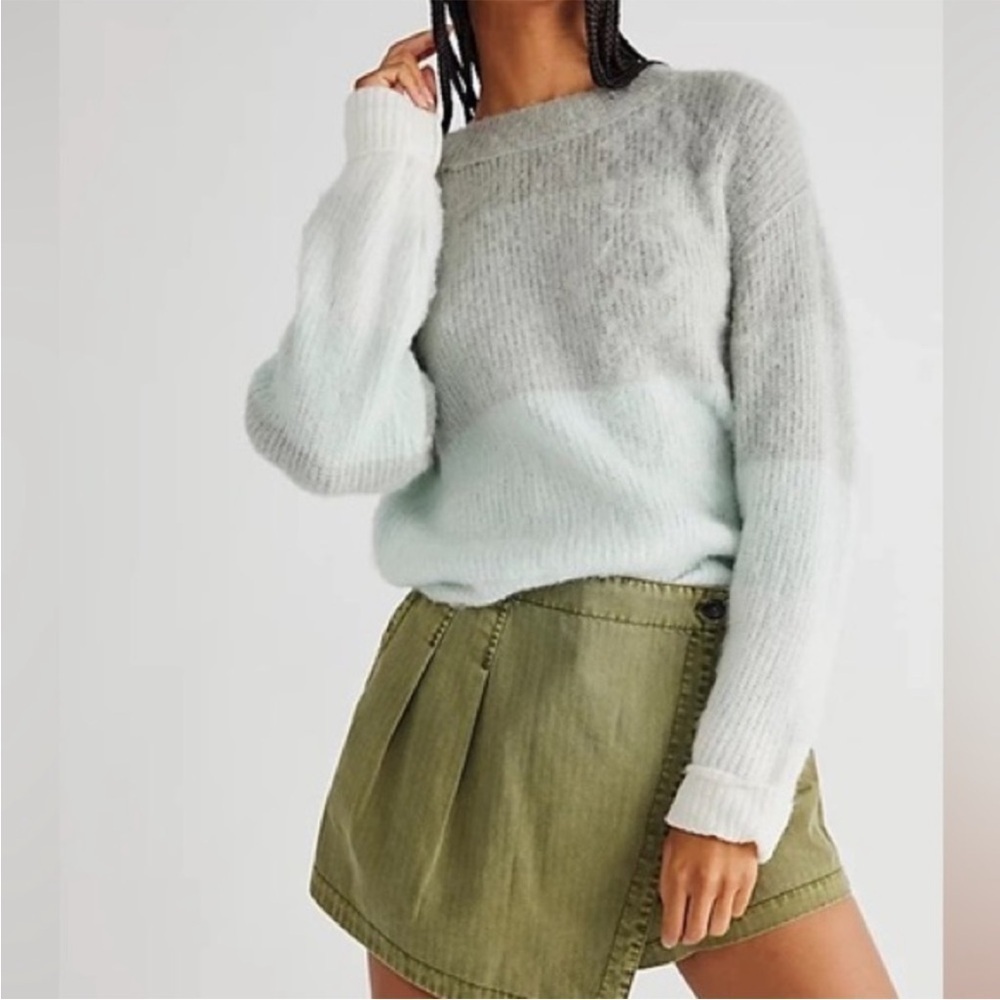 Free People Autumn Sky Pullover Wool Blend Sweater size XS
